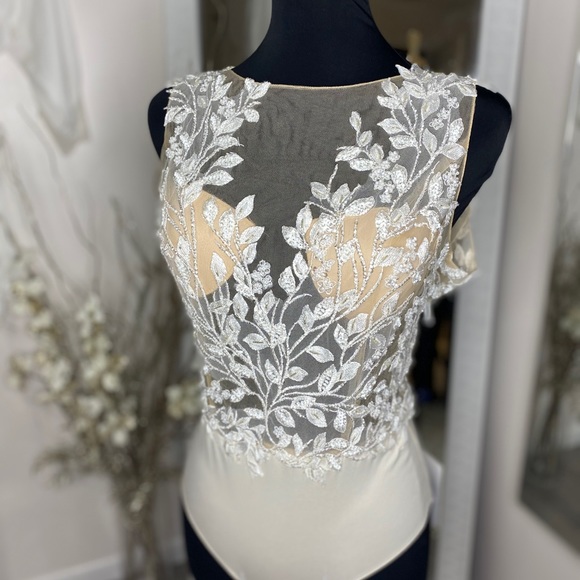 Illusion Lace Bridal Bodysuit - Picture 1 of 3